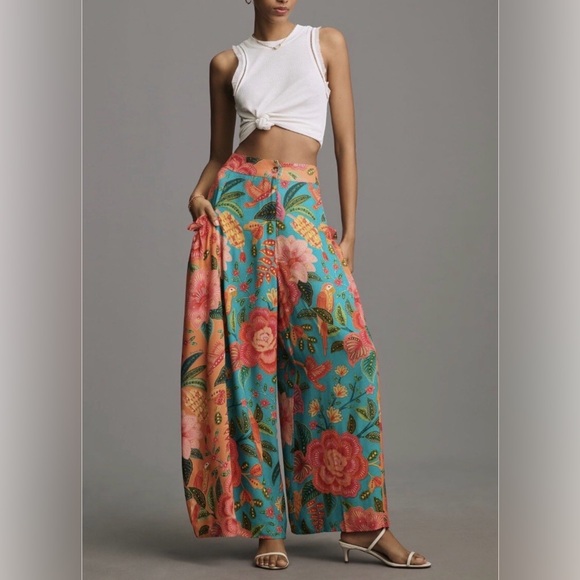 Farm Rio x Anthropologie Floral Wide-Leg Pants - Picture 6 of 9